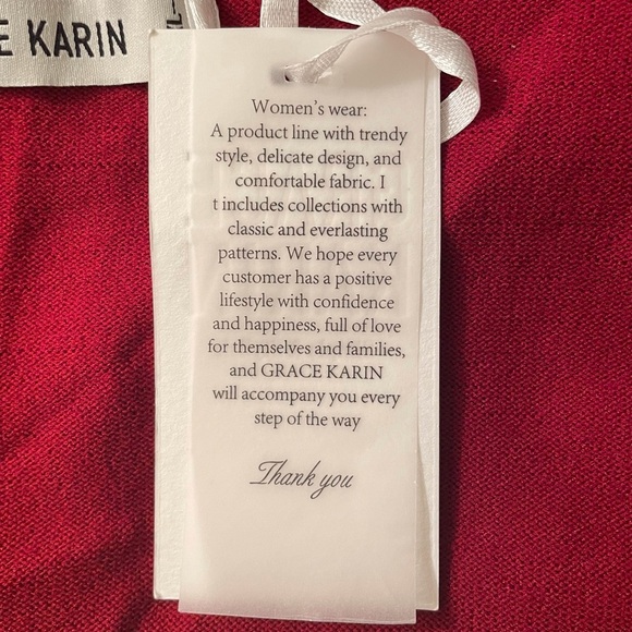 Grace Karin Long Cardigan Size 2XL Red - Picture 9 of 13